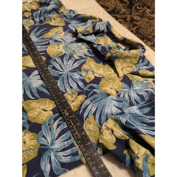 Pussers Island Reserve Blue Tropical Button Up Shirt 100% Silk Size M - Picture 6 of 7
